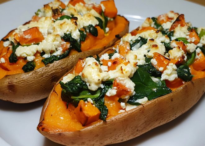 Stuffed Sweet Potatoes with Spinach