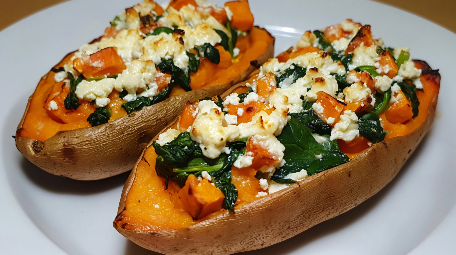 Stuffed Sweet Potatoes with Spinach